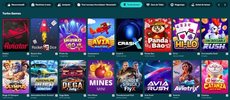 Arcanebet Casino jeux