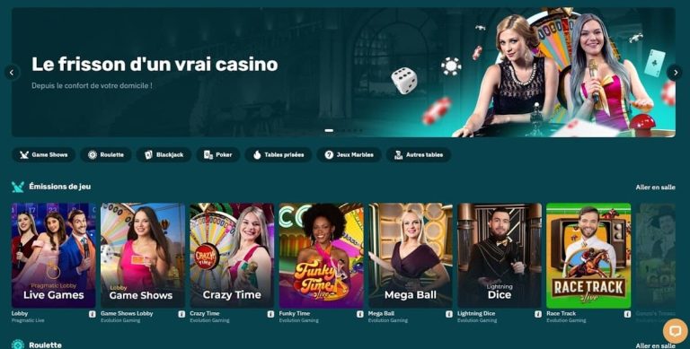 Arcanebet Casino jeux live